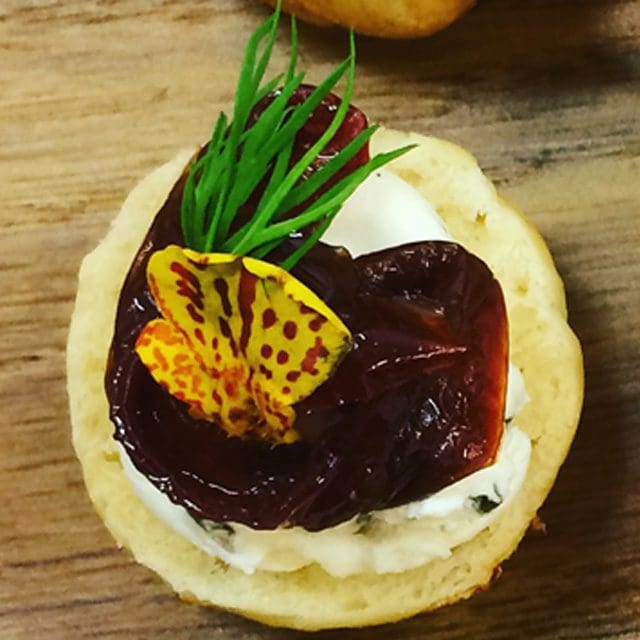 Vegans can enjoy our fabulous canapés too, this image shows one of our vegan canapés, others include Porcini & tarragon arancini, they really pack a delicious punch. We make sure everyone is catered for. Elegant canapé receptions for your wedding or Champagne party. Inclusive networking treats to keep your delegates talking. Dietary requirements are taken in hand so your canapé receptions are great for everyone.