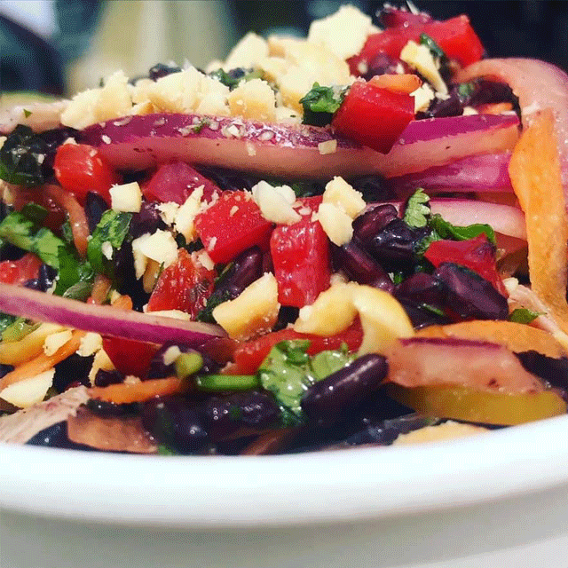 A spicy Thai black rice salad that leads to our web-form contact page,